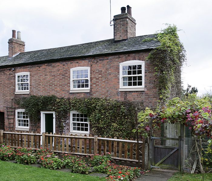 Georgian window on stone property