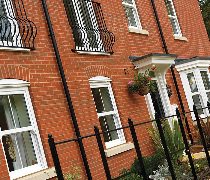 Sliding sash windows in white